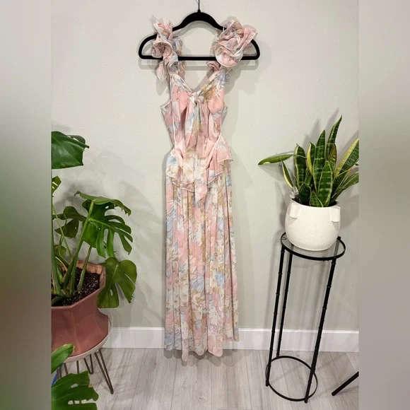 MARBLE | Carrie Ruffled Floral Dress | Size Small - Picture 4 of 7